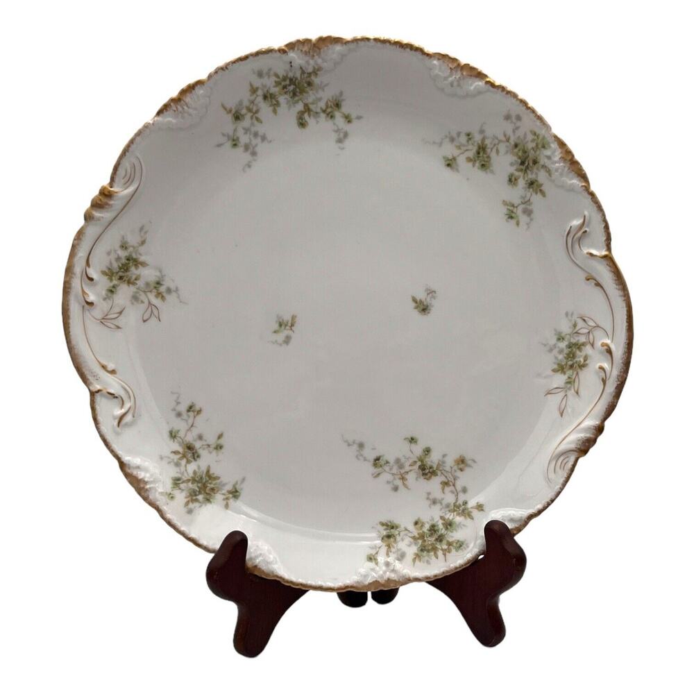 Theodore Haviland Limoges France Antique‎ 13” Round Platter Gold Trim Excellent